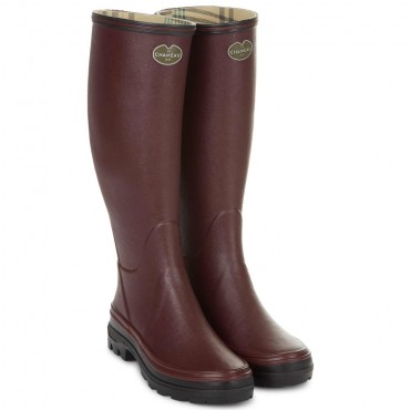 BOTTES LE CHAMEAU FEMME GIVERNY JERSEY LINED CHERRY