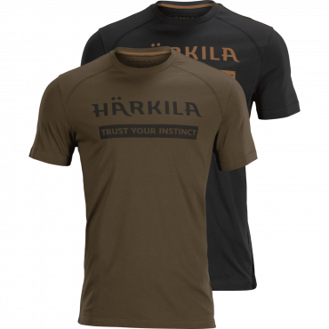 LOT DE 2 T-SHIRTS LOGO HARKILA WILLOW GREEN / BLACK