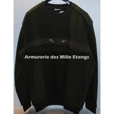 PULL COL ROND BANDE SANGLIER (001027)